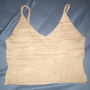 Brown crop tank top